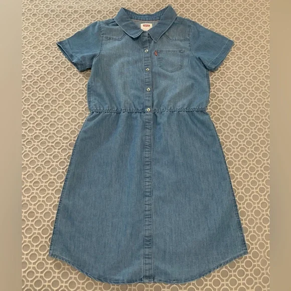white christmas dresses Denim Belt Shirt Dress main image 1